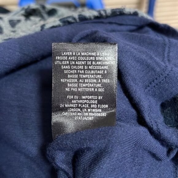 Deletta Blue Gray Floral Print Cap Sleeve Dress w/ Open Back Womens Size M - Picture 14 of 14